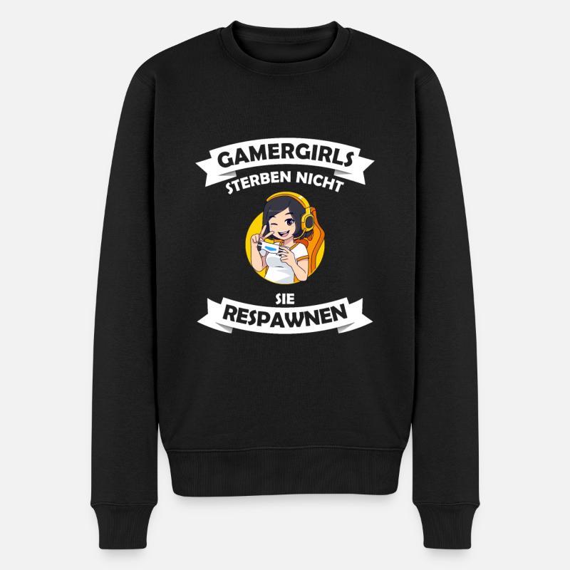 Gamer Girl Geburtstagsgeschenk - Männer Premium Bio Pullover - Schwarz