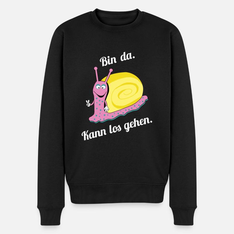 Geschenk Garten Schnecke Bin da kann losgehen - Männer Premium Bio Pullover - Schwarz