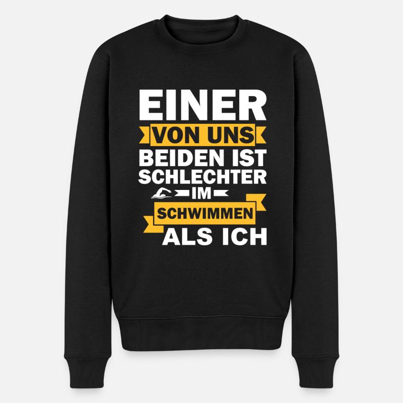 Geburtstagsgeschenk Schwimmen Lustiger Spruch - Männer Premium Bio Pullover - Schwarz