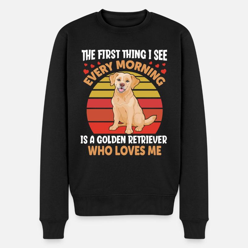 Golden Retriever - Männer Premium Bio Pullover - Schwarz