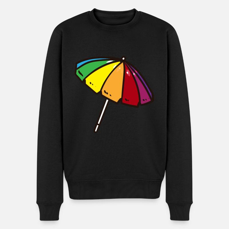 Strand Schirm - Männer Premium Bio Pullover - Schwarz
