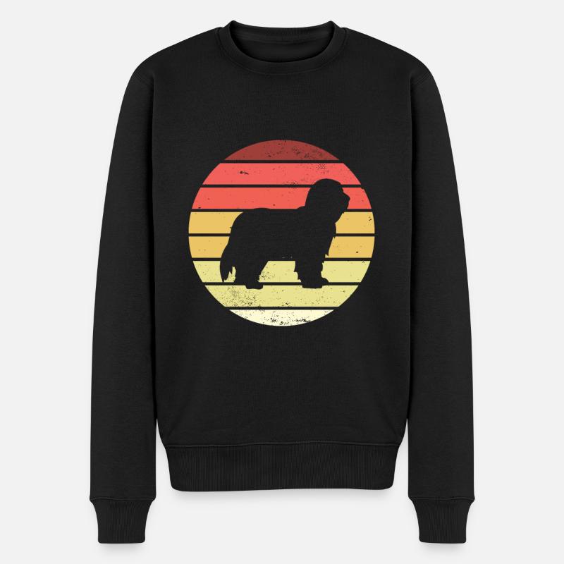 Bearded Collie Retro - Pull Premium bio Homme - noir