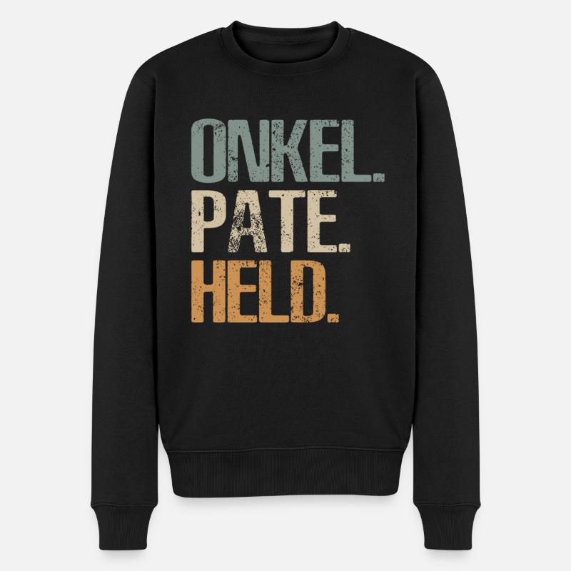 Onkel Pate Held Geschenk für Patenonkel - Männer Premium Bio Pullover - Schwarz