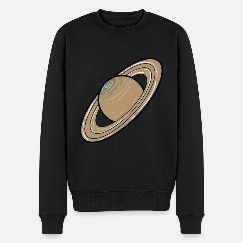 Planète du système solaire Saturne - Pull Premium bio Homme - noir