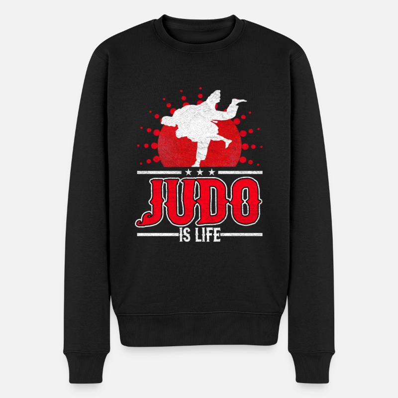 Judo - Männer Premium Bio Pullover - Schwarz