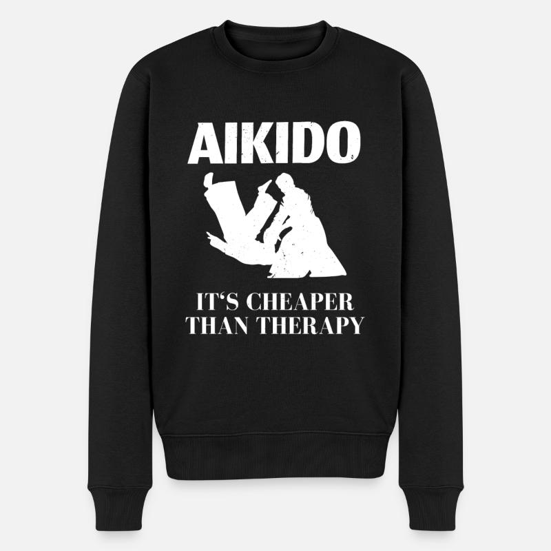 Aikido Kämpfer - Männer Premium Bio Pullover - Schwarz