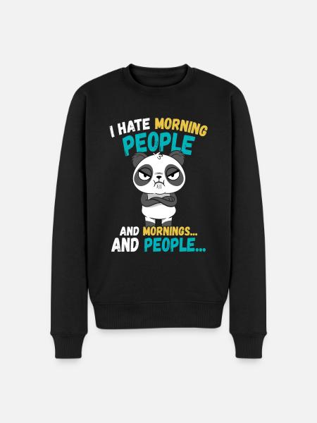 Panda Funny Animals Sayings - Men's Premium Organic Jumper - black
