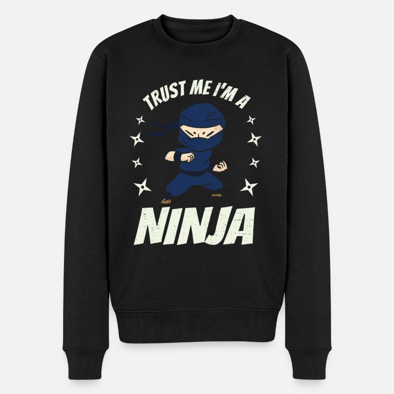 Ich bin ein Ninja - Männer Premium Bio Pullover - Schwarz