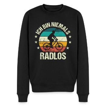 Niemals Radlos - Lustiger Fahrrad Radfahrer Spruch - Männer Premium Bio Pullover - Schwarz - Vorne - Nico (187cm)