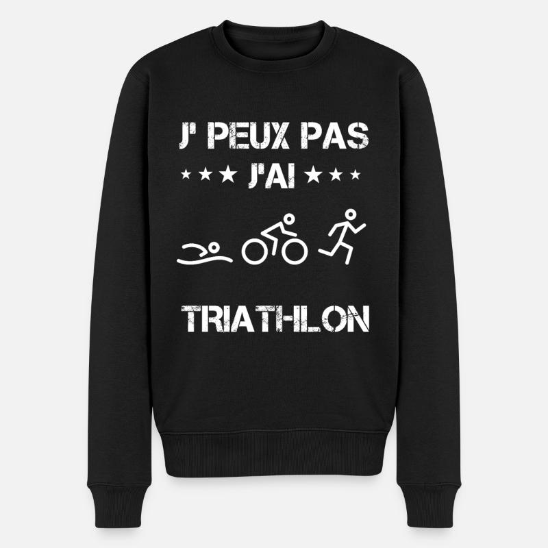 Je peux pas j'ai triathlon cadeau triathlète - Pull Premium bio Homme - noir