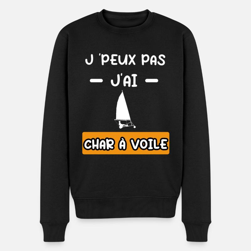 je peux pas j'ai char a voile cadeau char voile - Pull Premium bio Homme - noir