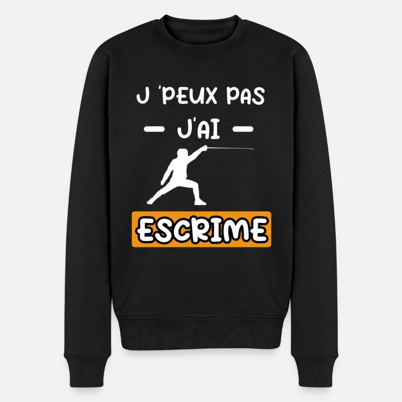 je peux pas j'ai escrime grimper cadeau escrime - Pull Premium bio Homme - noir