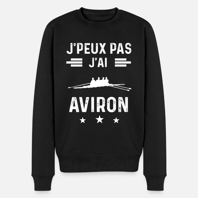 avironneur je peux pas j'ai aviron canoe - Pull Premium bio Homme - noir