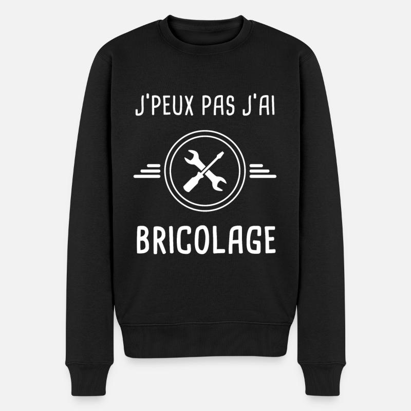 bricolage je peux pas j'ai bricolage bricoler - Pull Premium bio Homme - noir