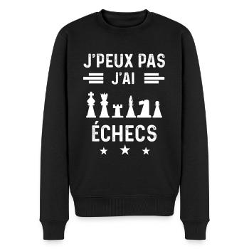 échec je peux pas j'ai échecs - Pull Premium bio Homme - noir - Devant - Nico (187cm)