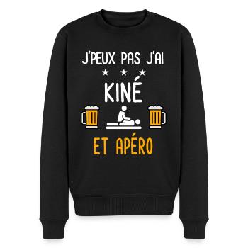 je peux pas kiné - Pull Premium bio Homme - noir - Devant - Nico (187cm)