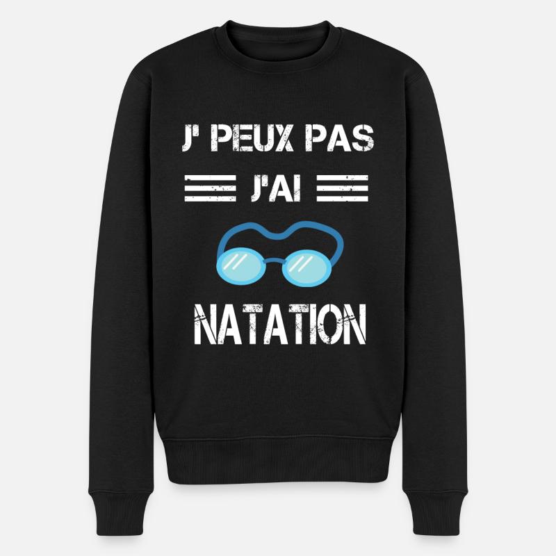 Je peux pas j'ai natation lunettes - Pull Premium bio Homme - noir