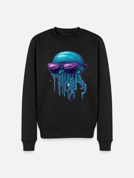 Qualle Jellyfish - Men's Premium Organic Jumper - black