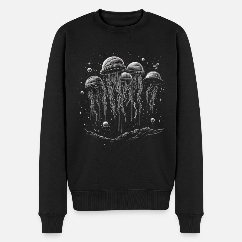 Qualle - Männer Premium Bio Pullover - Schwarz