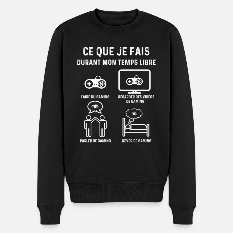gaming temps libre gameur - Pull Premium bio Homme - noir