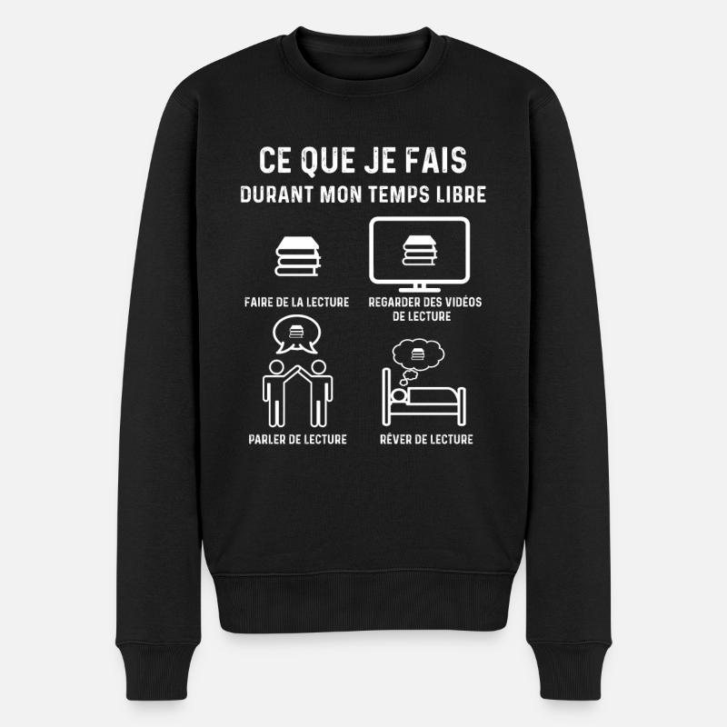 lecture temps libre liseur - Pull Premium bio Homme - noir