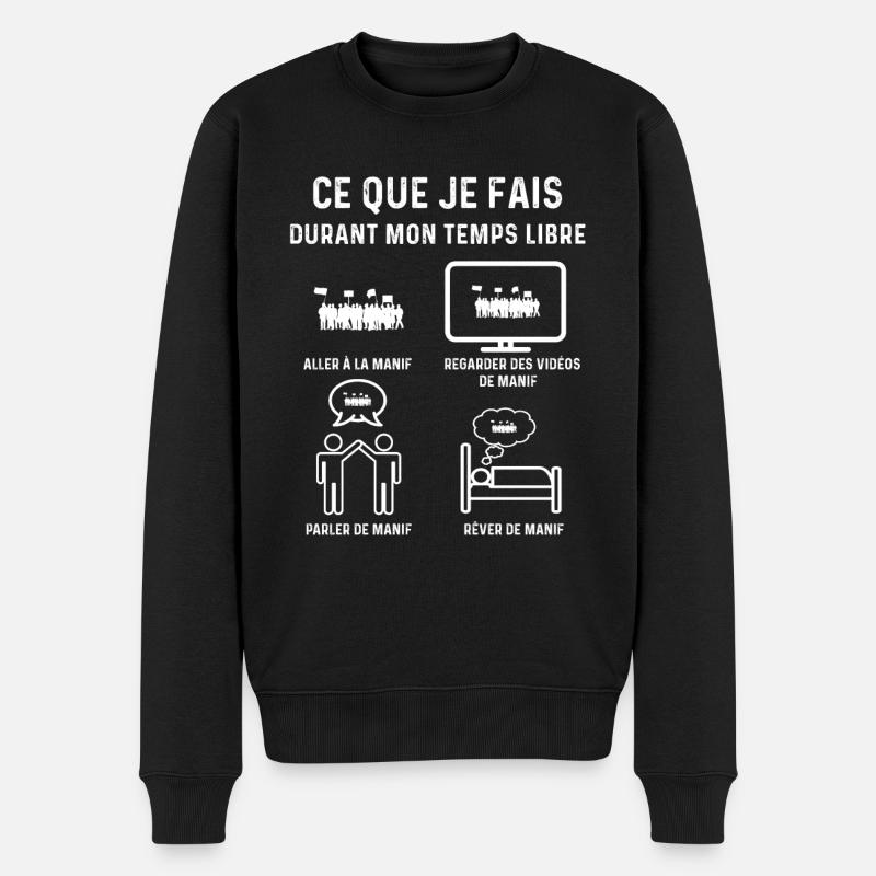 manif temps libre manifestant - Pull Premium bio Homme - noir