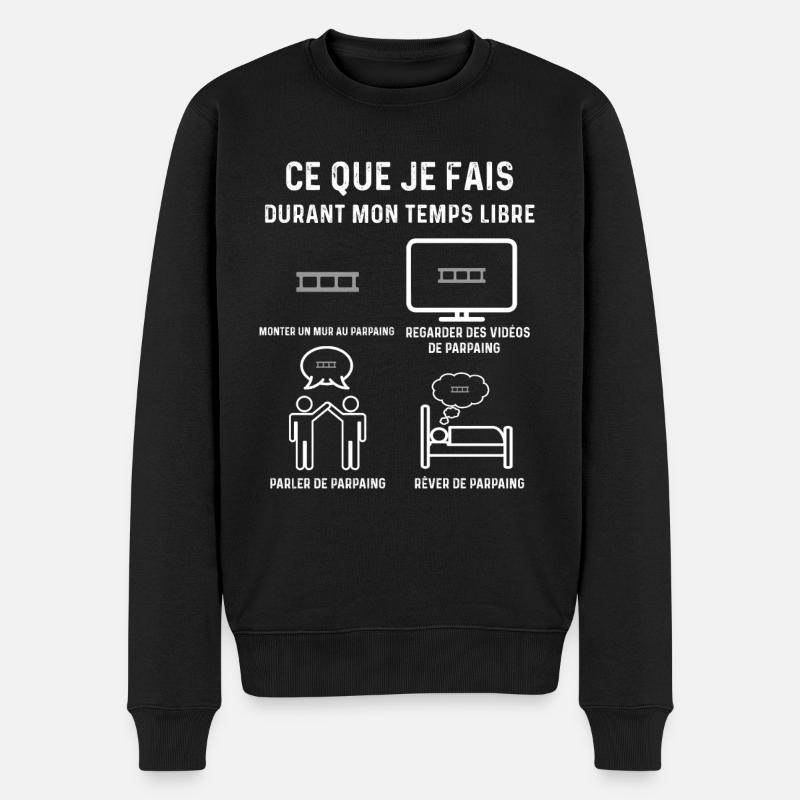 parpaing temps libre maçon - Pull Premium bio Homme - noir