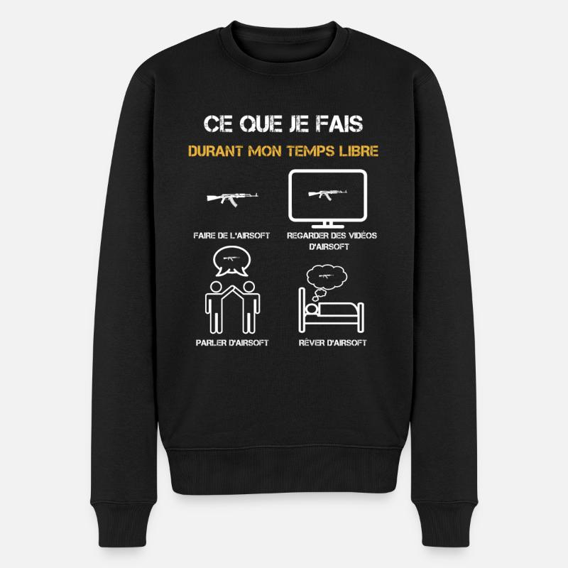 airsoft temps libre humour - Pull Premium bio Homme - noir