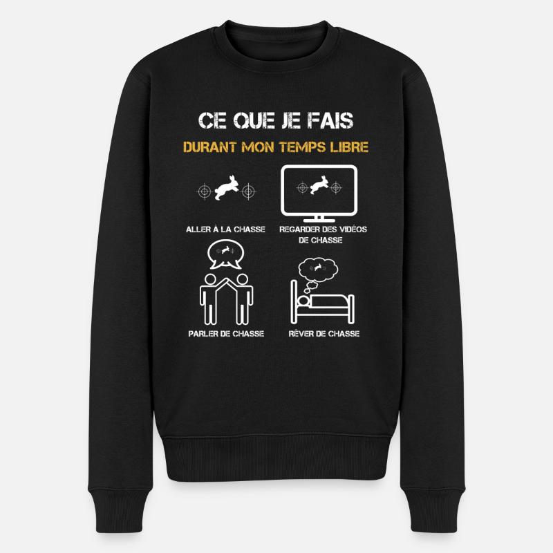 chasse lapin temps libre humour - Pull Premium bio Homme - noir