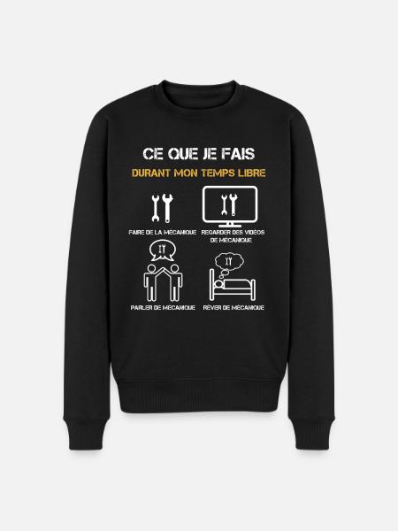 mécanique temps libre humour - Pull Premium bio Homme - noir