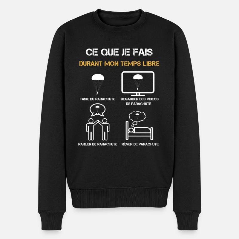 parachute temps libre humour - Pull Premium bio Homme - noir