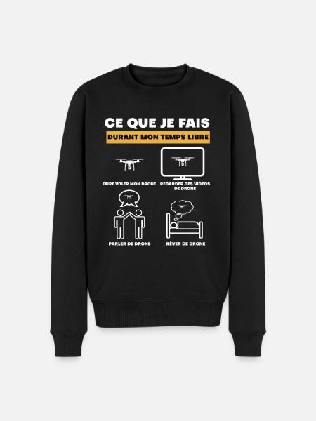 drone durant temps libre - Pull Premium bio Homme - noir