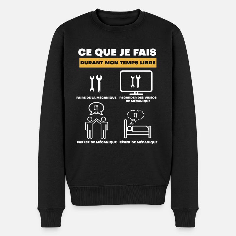 mécanique durant temps libre - Pull Premium bio Homme - noir