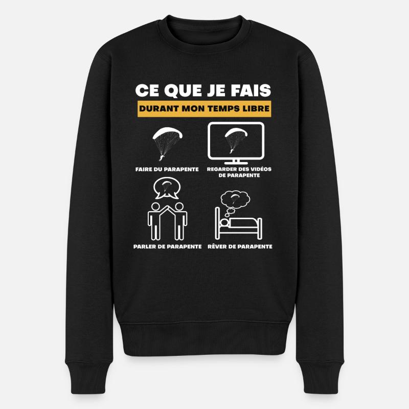 parapente durant temps libre - Pull Premium bio Homme - noir