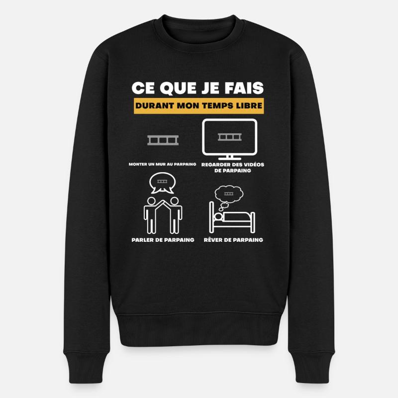 parpaing durant temps libre - Pull Premium bio Homme - noir