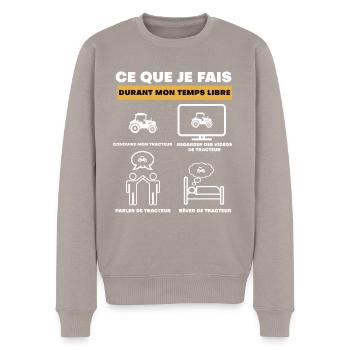 tracteur durant temps libre - Pull Premium bio Homme - taupe - Devant - Nico (187cm)