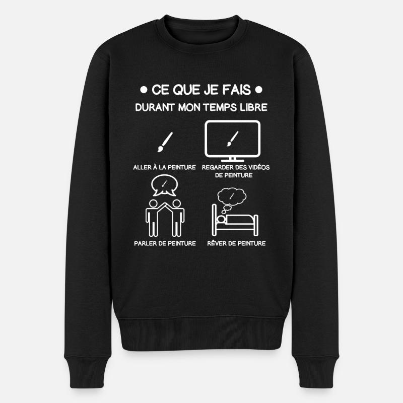 peinture temps libre cadeau peintre - Pull Premium bio Homme - noir