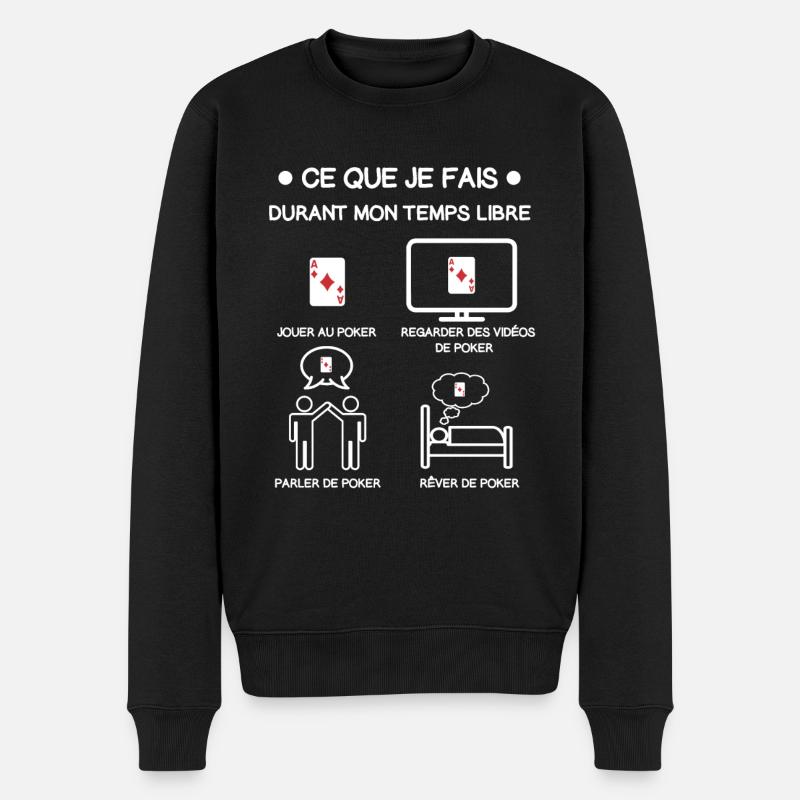 poker temps libre cadeau joueur - Pull Premium bio Homme - noir