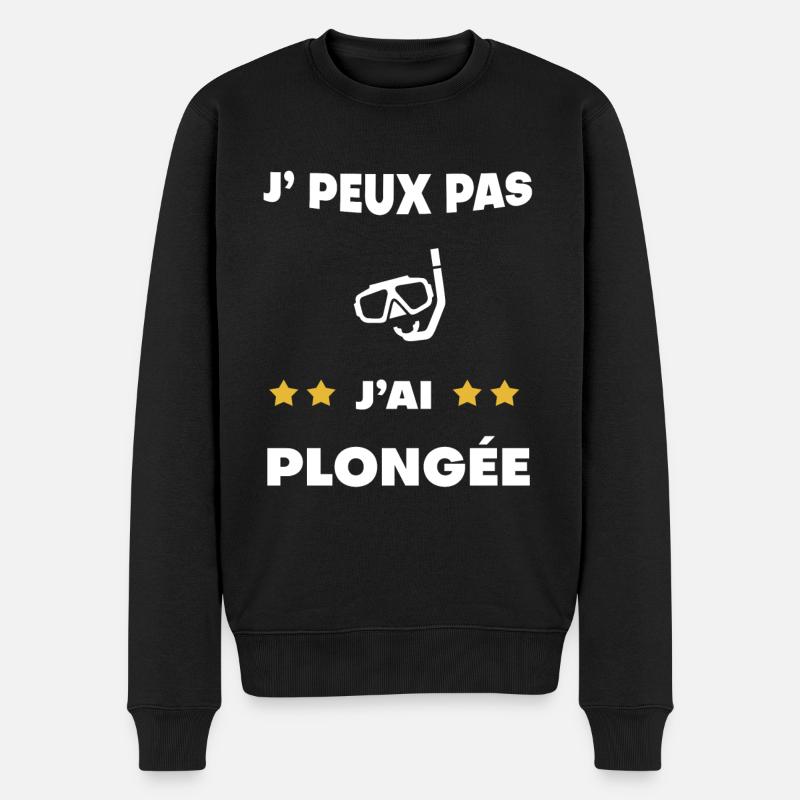 je peux pas j'ai plongée tuba cadeau plongeur - Pull Premium bio Homme - noir