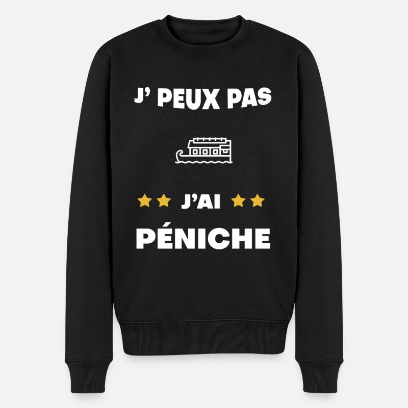je peux pas j'ai péniche cadeau batelier - Pull Premium bio Homme - noir