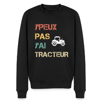 je peux pas j'ai tracteur cadeau agriculteur - Pull Premium bio Homme - noir - Devant - Nico (187cm)