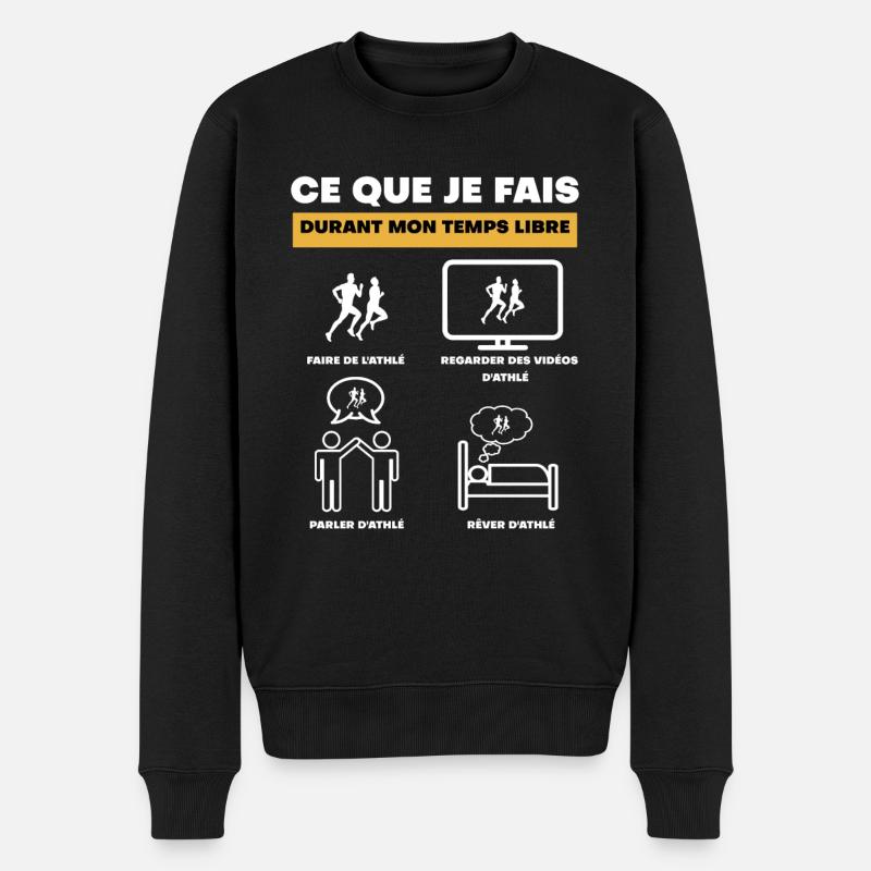 durant temps libre athlé - Pull Premium bio Homme - noir