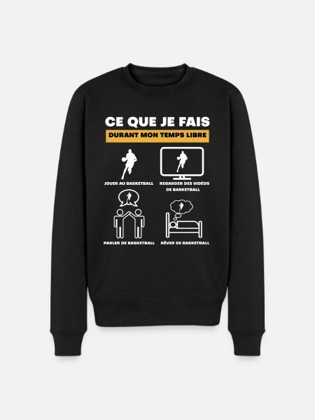 durant temps libre basketball - Pull Premium bio Homme - noir