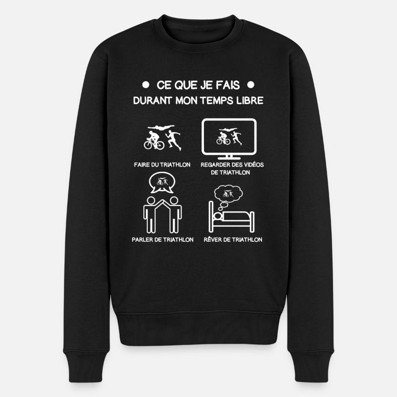 cadeau triathlon temps libre - Pull Premium bio Homme - noir