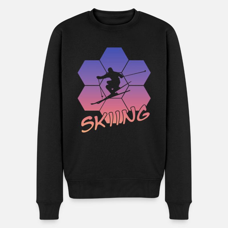 Skifahren Skiing - Männer Premium Bio Pullover - Schwarz