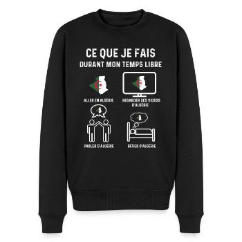 algérie dz temps libre cadeau - Pull Premium bio Homme - noir - Devant - Nico (187cm)