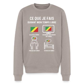 congo Brazzaville temps libre cadeau - Pull Premium bio Homme - taupe - Devant - Nico (187cm)