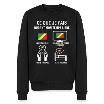 congo Brazzaville temps libre cadeau - Pull Premium bio Homme - noir - Devant - Nico (187cm)