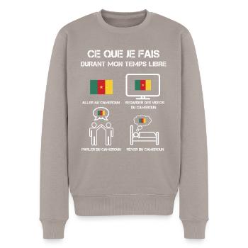 temps libre cameroun - Pull Premium bio Homme - taupe - Devant - Nico (187cm)
