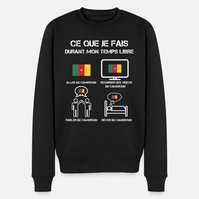 Freizeit Kamerun - Männer Premium Bio Pullover - Schwarz